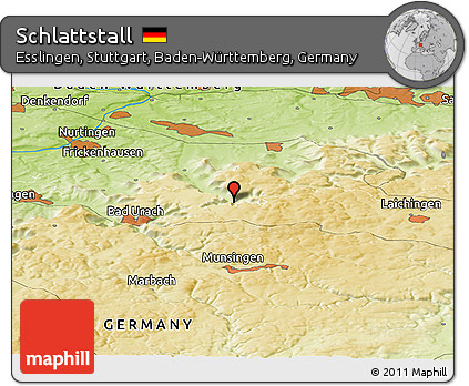 Physical Panoramic Map of Schlattstall