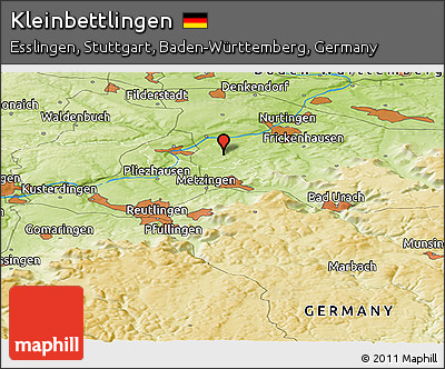 Physical Panoramic Map of Kleinbettlingen