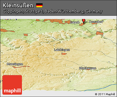 Physical Panoramic Map of Kleinsüßen