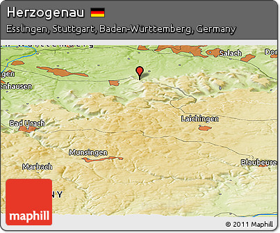 Physical Panoramic Map of Herzogenau