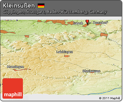 Physical Panoramic Map of Kleinsüßen