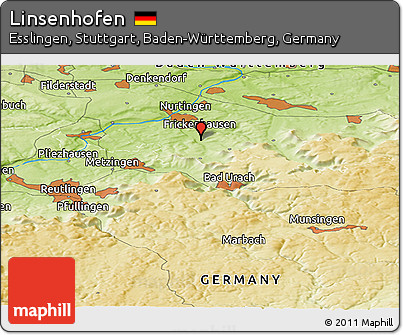 Physical Panoramic Map of Linsenhofen