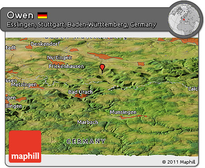 Satellite Panoramic Map of Owen
