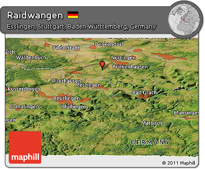 Satellite Panoramic Map of Raidwangen