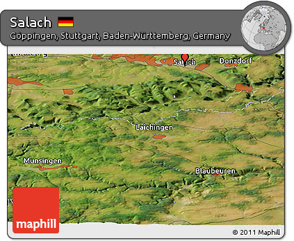 Satellite Panoramic Map of Salach