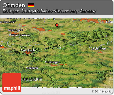 Satellite Panoramic Map of Ohmden