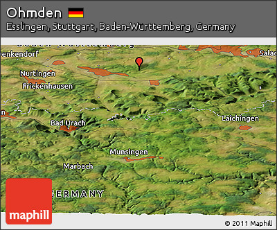 Satellite Panoramic Map of Ohmden
