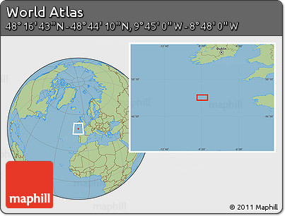 Savanna Style Location Map of the Area around 48° 30' 27" N, 9° 16' 30" W