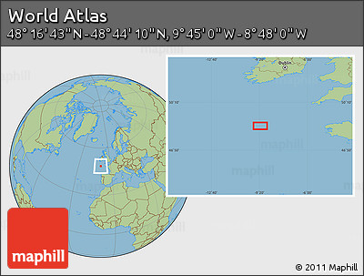 Savanna Style Location Map of the Area around 48° 30' 27" N, 9° 16' 30" W