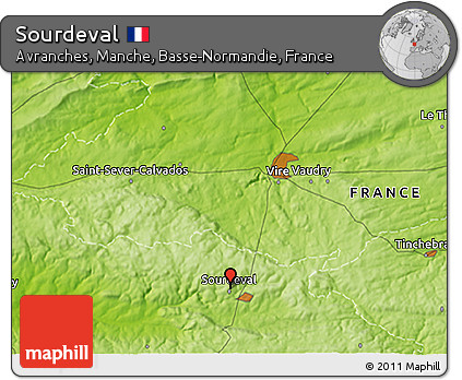 Physical 3D Map of Sourdeval