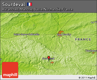 Physical 3D Map of Sourdeval