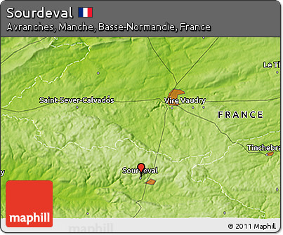 Physical 3D Map of Sourdeval