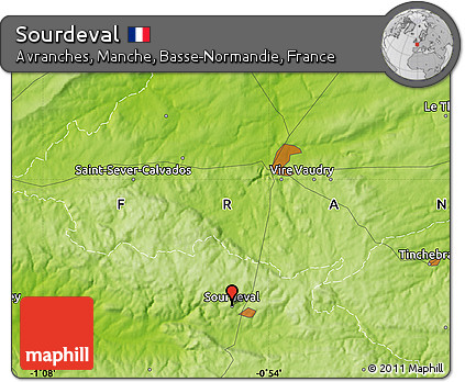 Physical Map of Sourdeval