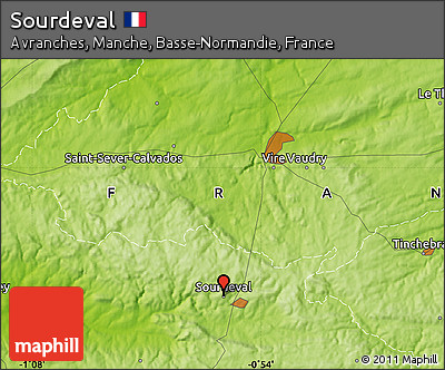 Physical Map of Sourdeval