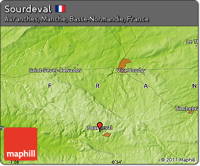 Physical Map of Sourdeval
