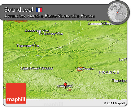 Physical Panoramic Map of Sourdeval