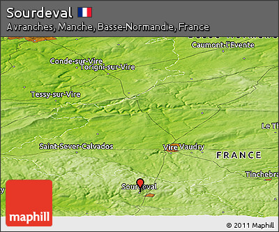 Physical Panoramic Map of Sourdeval