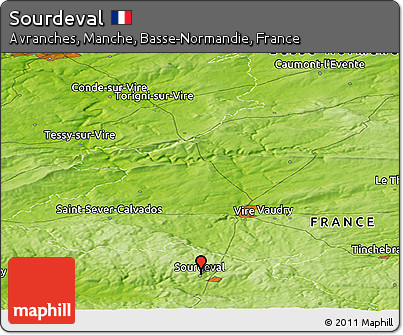 Physical Panoramic Map of Sourdeval
