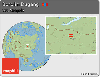 Savanna Style Location Map of Boroiin Dugang