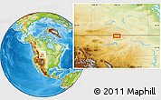 Physical Location Map of the area around 48° 54' 57" N, 106° 10' 30" W