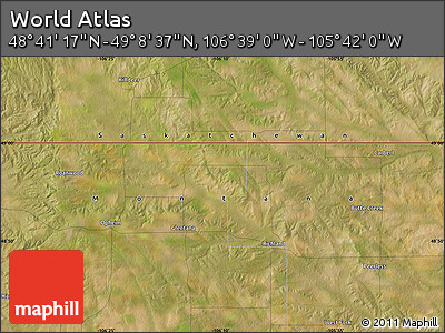Satellite Map of the Area around 48° 54' 57" N, 106° 10' 30" W