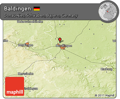 Physical 3D Map of Baldingen