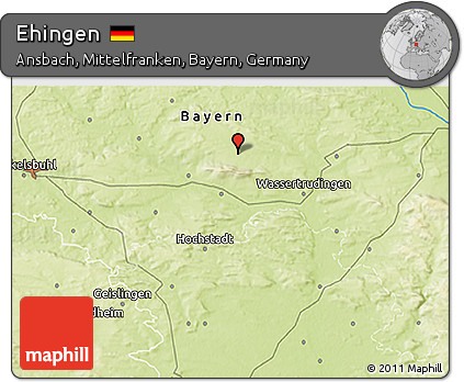 Physical 3D Map of Ehingen