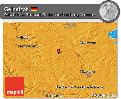 Political 3D Map of Geiselrot