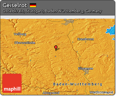 Political 3D Map of Geiselrot