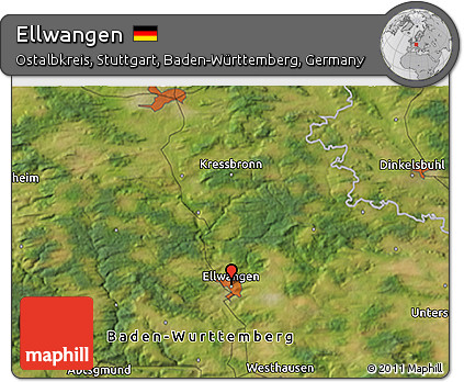 Satellite 3D Map of Ellwangen