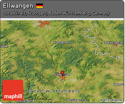 Satellite 3D Map of Ellwangen