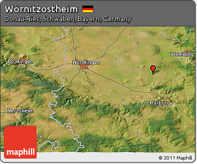 Satellite 3D Map of Wörnitzostheim