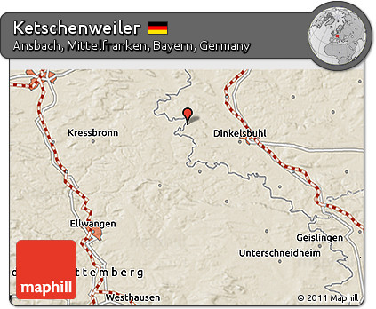 Shaded Relief 3D Map of Ketschenweiler