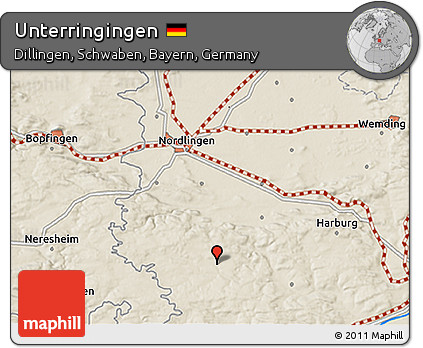 Shaded Relief 3D Map of Unterringingen