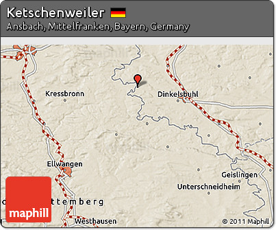 Shaded Relief 3D Map of Ketschenweiler