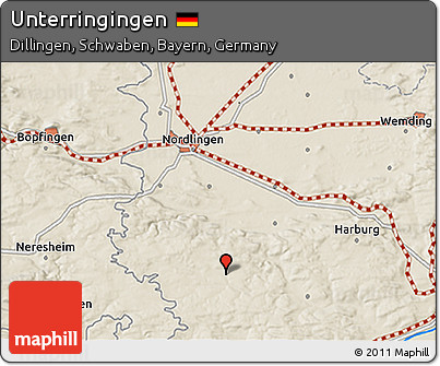 Shaded Relief 3D Map of Unterringingen