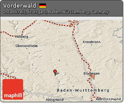 Shaded Relief 3D Map of Vorderwald