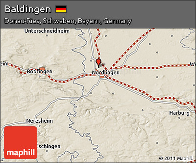 Shaded Relief 3D Map of Baldingen