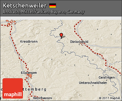 Shaded Relief 3D Map of Ketschenweiler