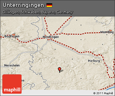 Shaded Relief 3D Map of Unterringingen