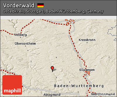 Shaded Relief 3D Map of Vorderwald