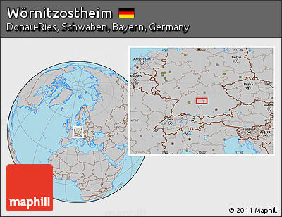Gray Location Map of Wörnitzostheim