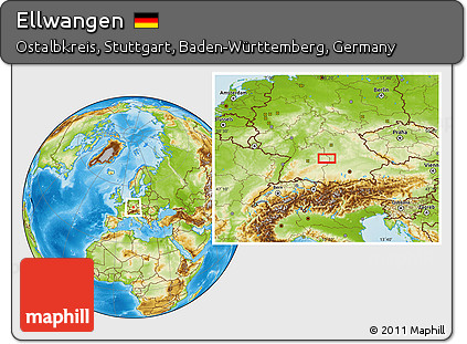Physical Location Map of Ellwangen