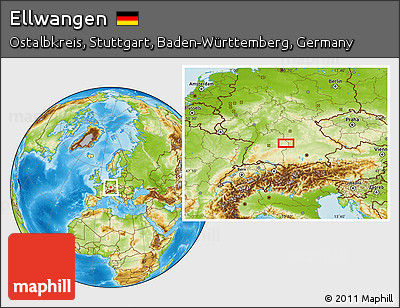 Physical Location Map of Ellwangen