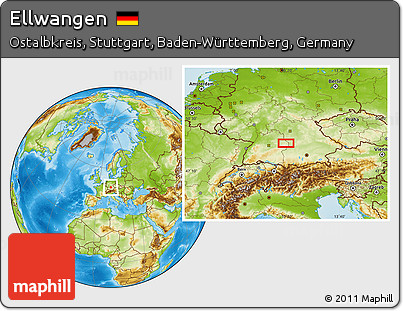 Physical Location Map of Ellwangen