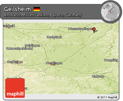 Physical Panoramic Map of Geilsheim