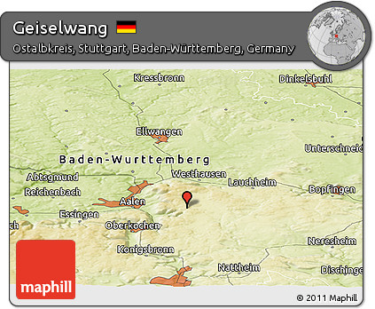 Physical Panoramic Map of Geiselwang