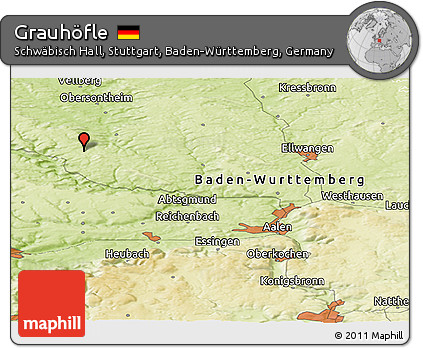 Physical Panoramic Map of Grauhöfle