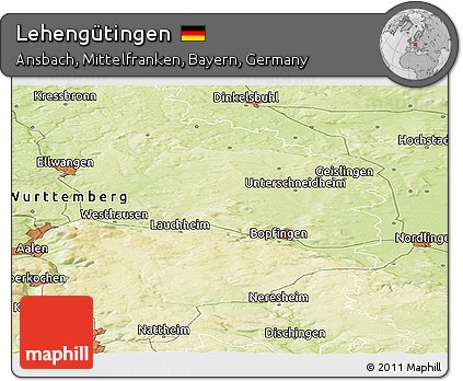 Physical Panoramic Map of Lehengütingen