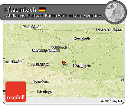 Physical Panoramic Map of Pflaumloch